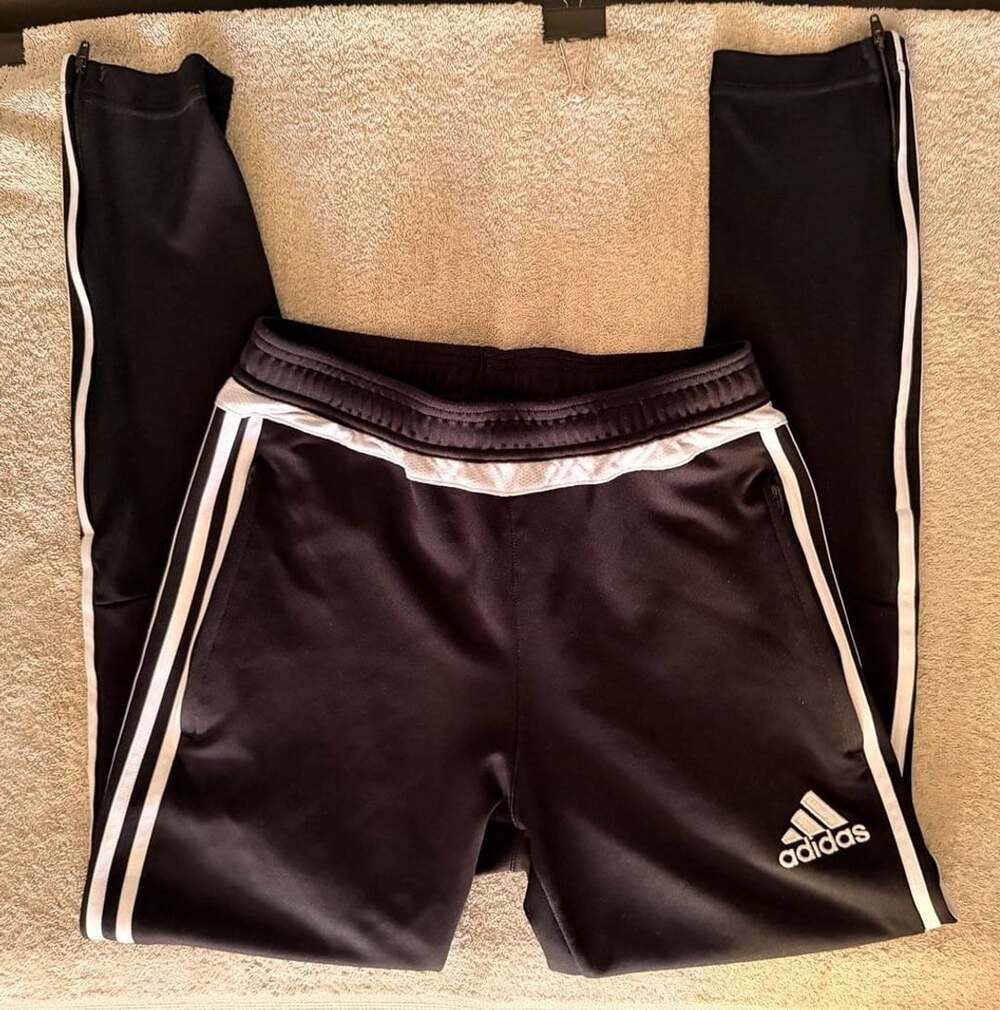 Adidas Climacool Tiro Soccer Training Three Stripe Track Pants Black White